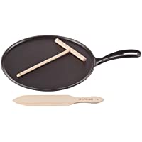 Le Creuset Crepera de hierro fundido- incluye rastrillo de madera- diametro 27 cm- Redonda- Apto para todas las fuentes…